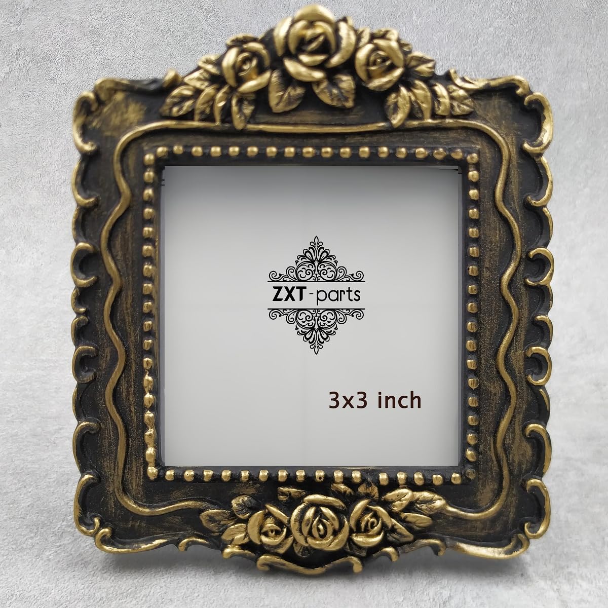 ZXT-parts 3x3 Picture Frame Square Black and Gold Edge Frame