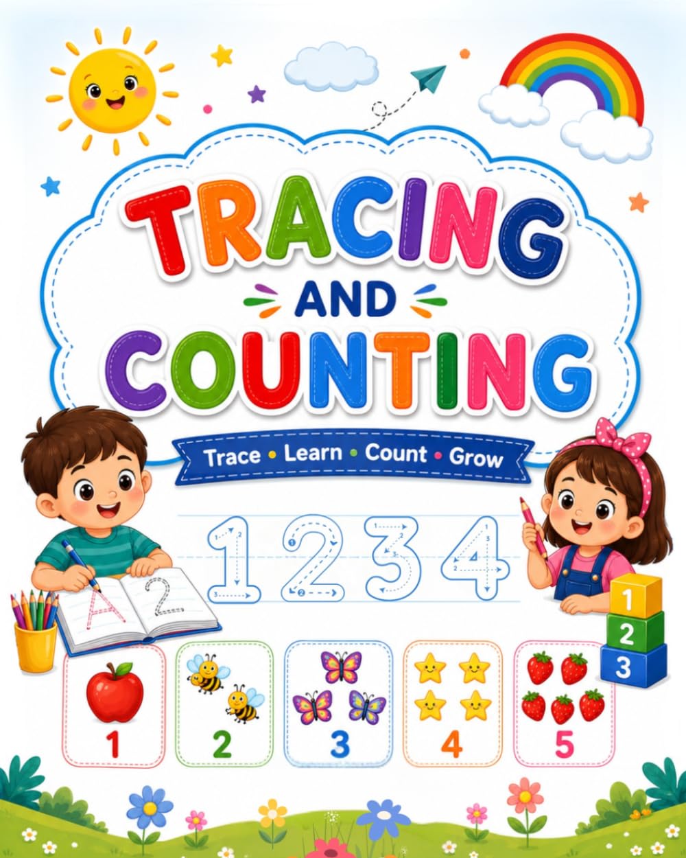 Number Tracing and Counting Workbook for Kids Ages 3-5: Learn Numbers, Count, Trace and Write with Fun Preschool Activities