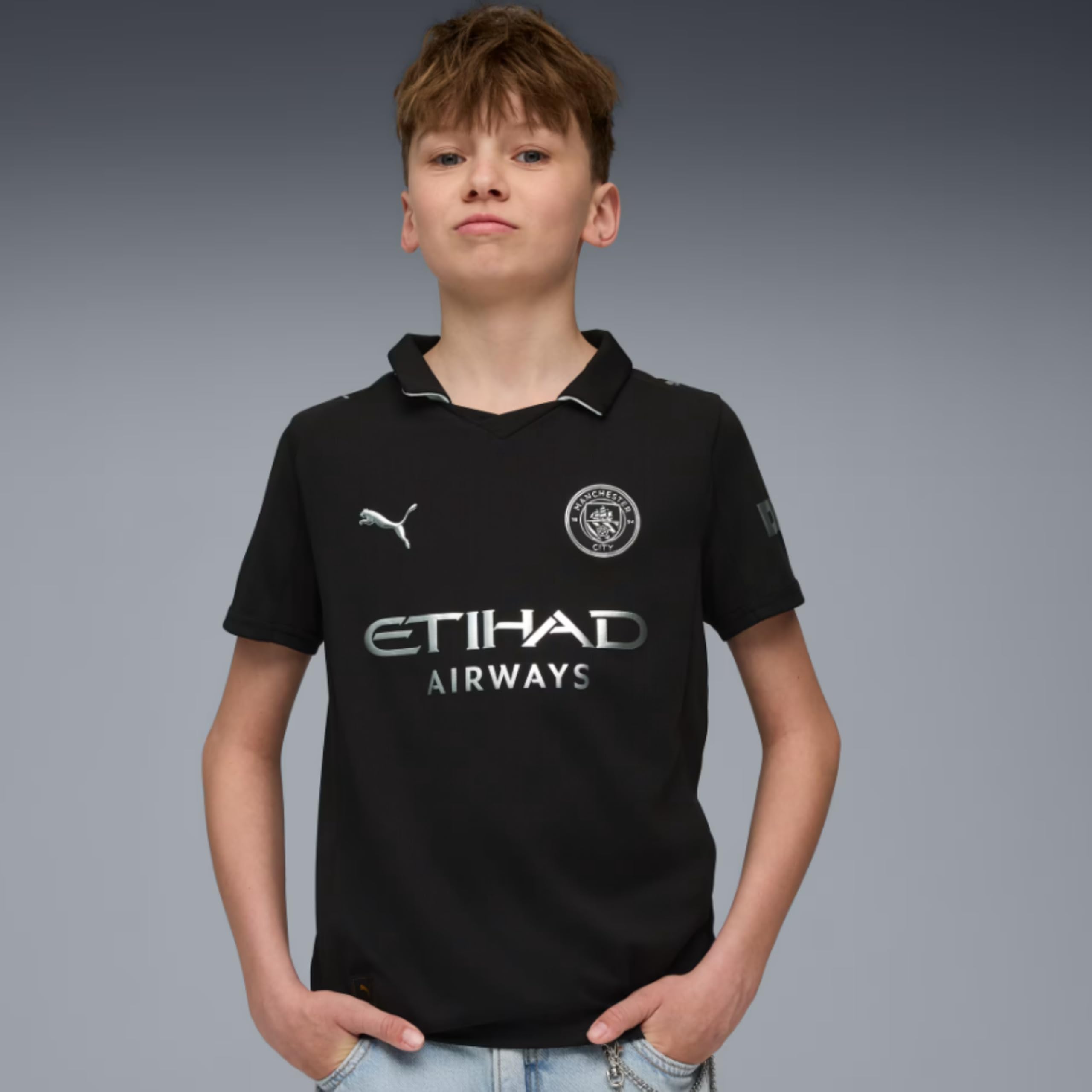 PUMA Original ManCity Trikot Kinder [Away 25/26] Offizielles Manchester City Trikot [Spieler oder Personalisiert] Sportbekleidung Fussball Geschenke Jungen Mädchen Fußball Fanartikel Kinder