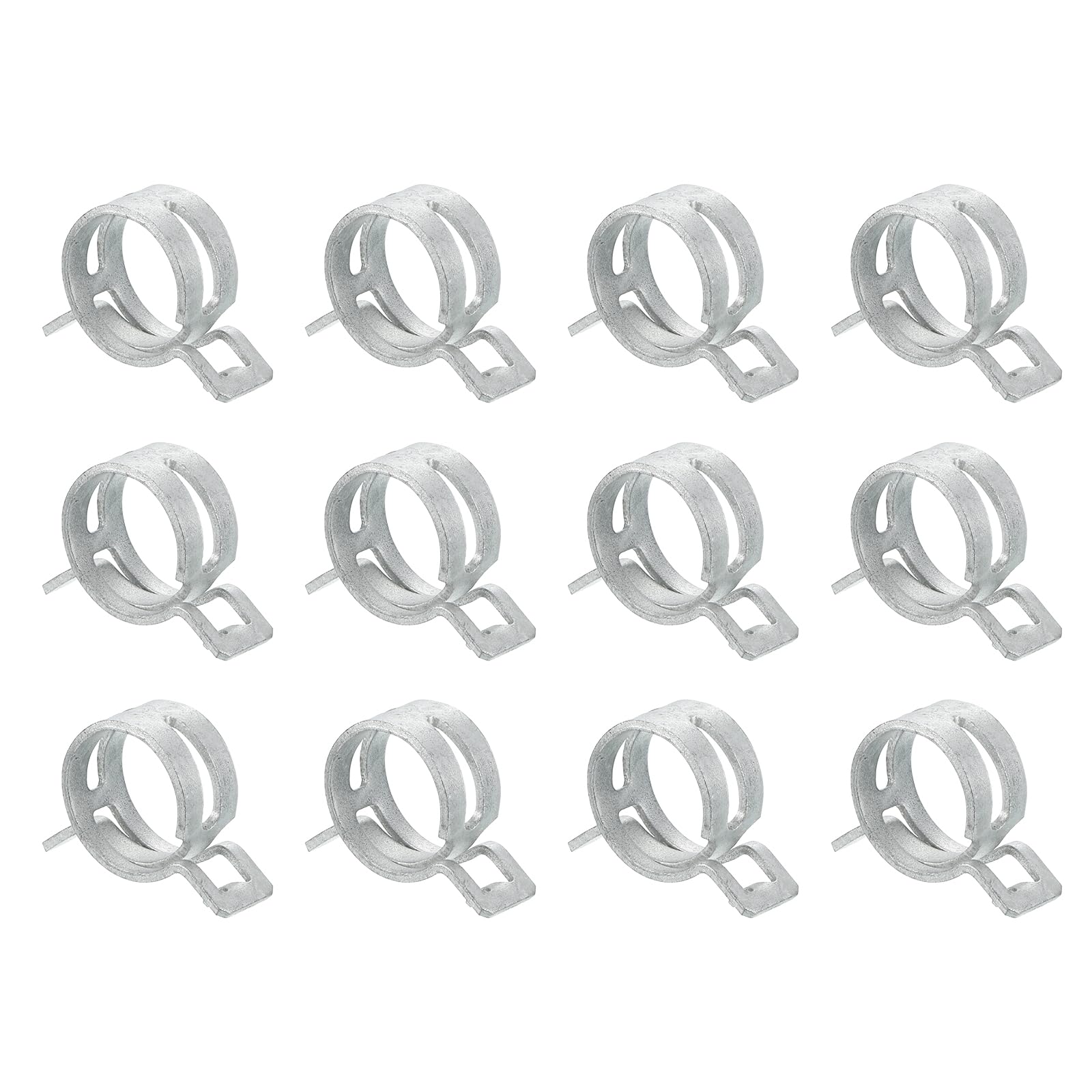 Sourcingmap 12Pcs Spring Band Type Action Fuel/Silicone Vacuum Hose Pipe Clamp