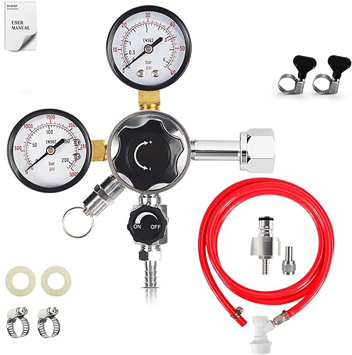 Tubería de línea de gas Co2 de 5.5 pies 516 para ensamblaje Kegerator con tapa de carbonatador de acero inoxidable tapa de carbonatación para