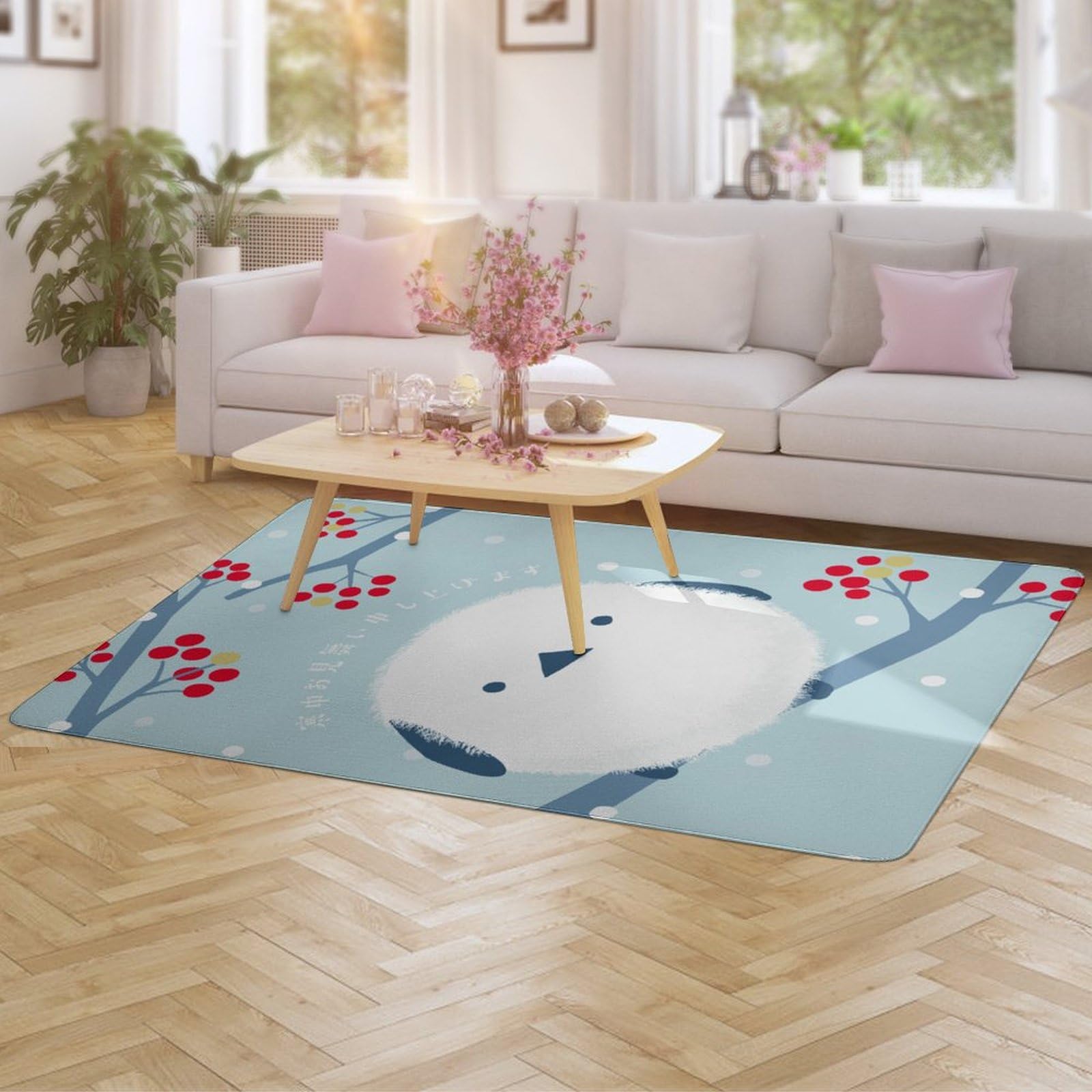 Amazon | カーペット シマエナガ かわいい 鳥柄 絨毯 ラグ ラグマット