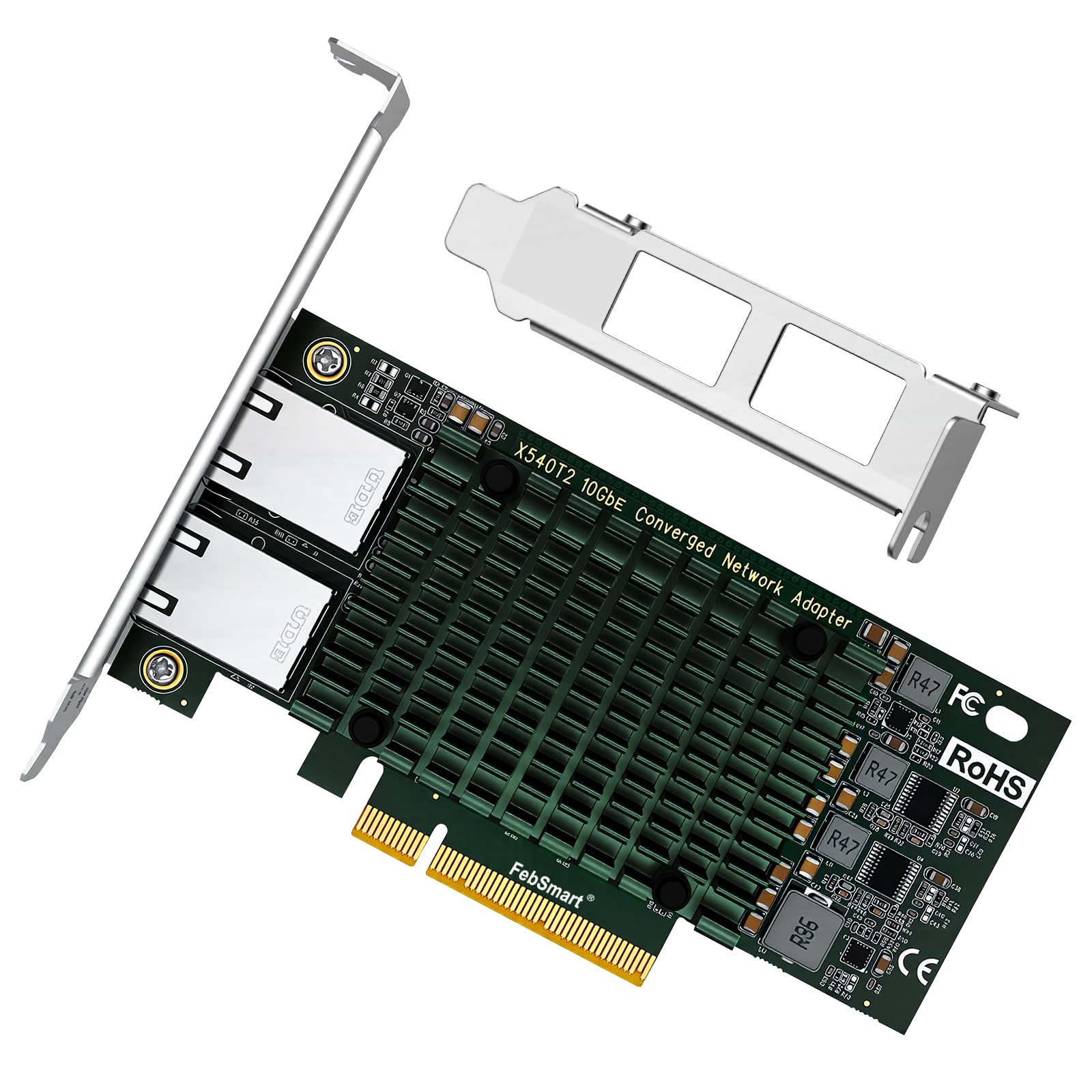 Amazon.com: FebSmart PCIE X8 Interface to 2X 10Gbps RJ45 Ports