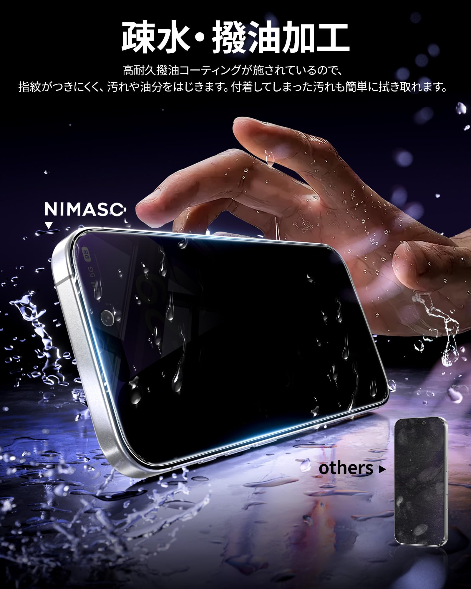 Amazon | NIMASO 覗き見防止 iPhone 13 Mini 用 ガラスフィルム 液晶