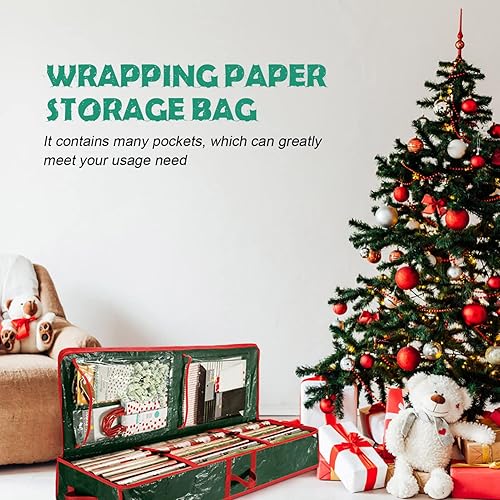 Miniatura 8 de Bolsa de almacenamiento de papel de regalo para debajo de la cama, organizador de almacenamiento de Navidad