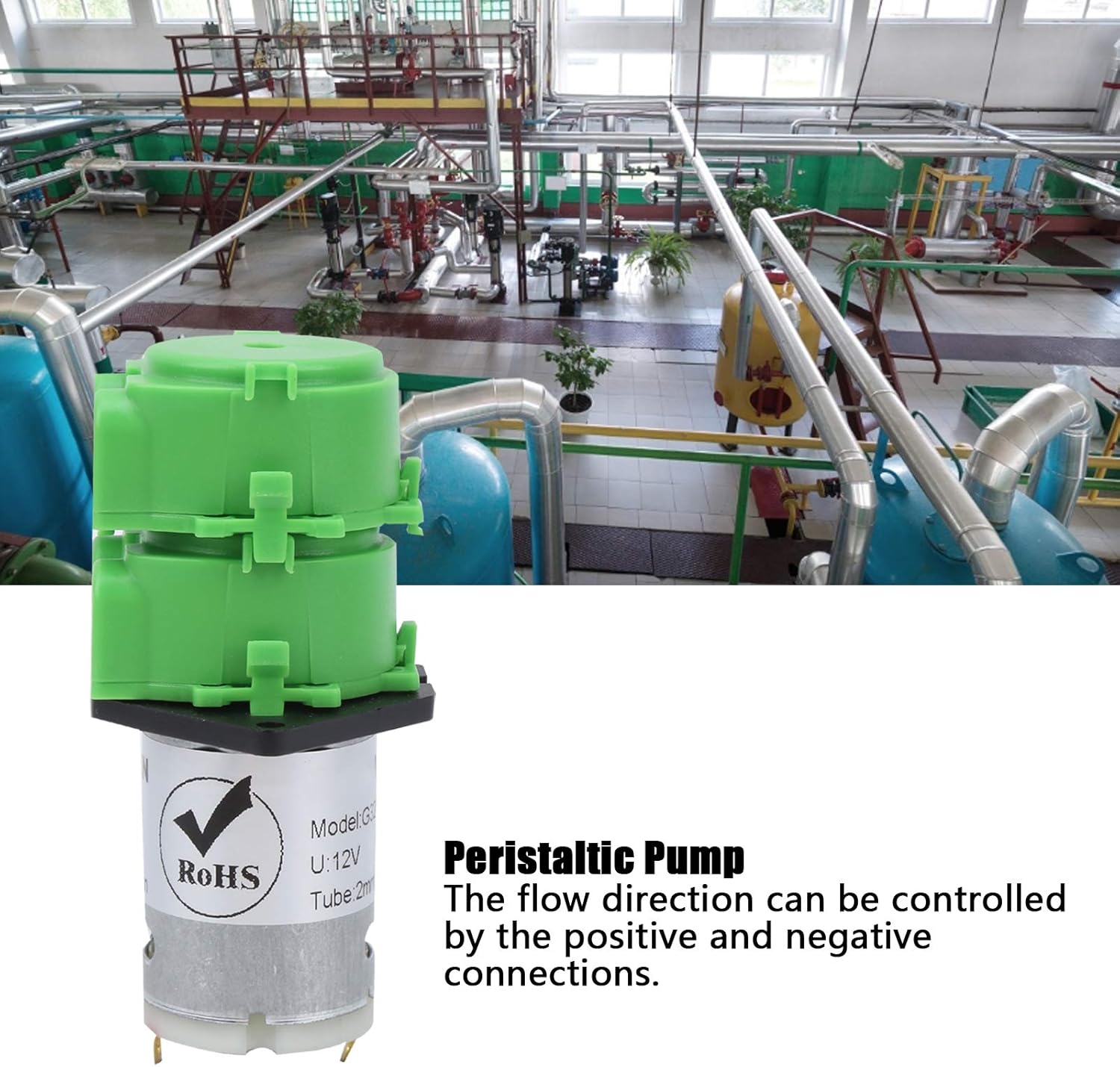 Fafeicy Peristaltic Pump, Dual Head Liquid Water Dosing Pump, for Fish Tank Aquarium Circulating, 2x4mm Silicone Hose, with Disassemble Pump Head(DC12V), Peristaltic Metering Pumps