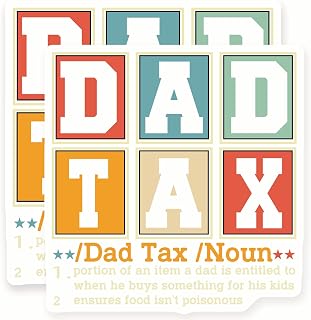Dad Tax Magnets - Father's Day - Funny Definition - 2 Pack 5" Wide Design - Sticks to Fridges, Lockers, Toolboxes & More - Made in USA - AQM3575