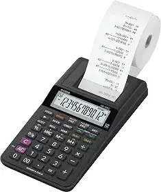Calculadora com bobina Casio HR-10RC, 10 x 8 x 24 cm, preto