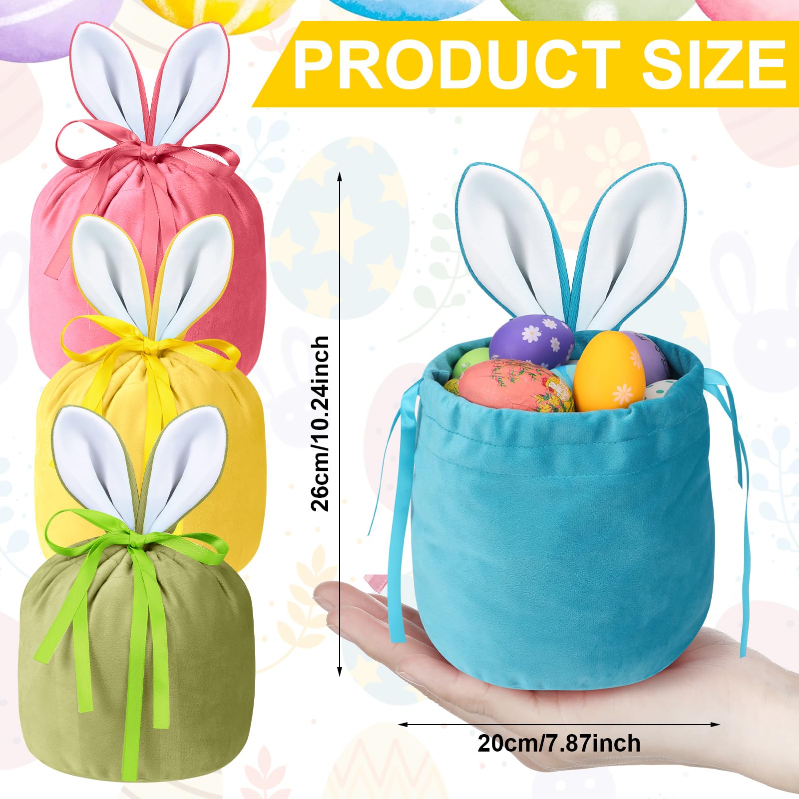 rabbit Colorful RAD Drawstring Bags 3 Bags New!! Amazon.com: SilTriangle 36 Pcs Easter Drawstring Backpack  main image 3