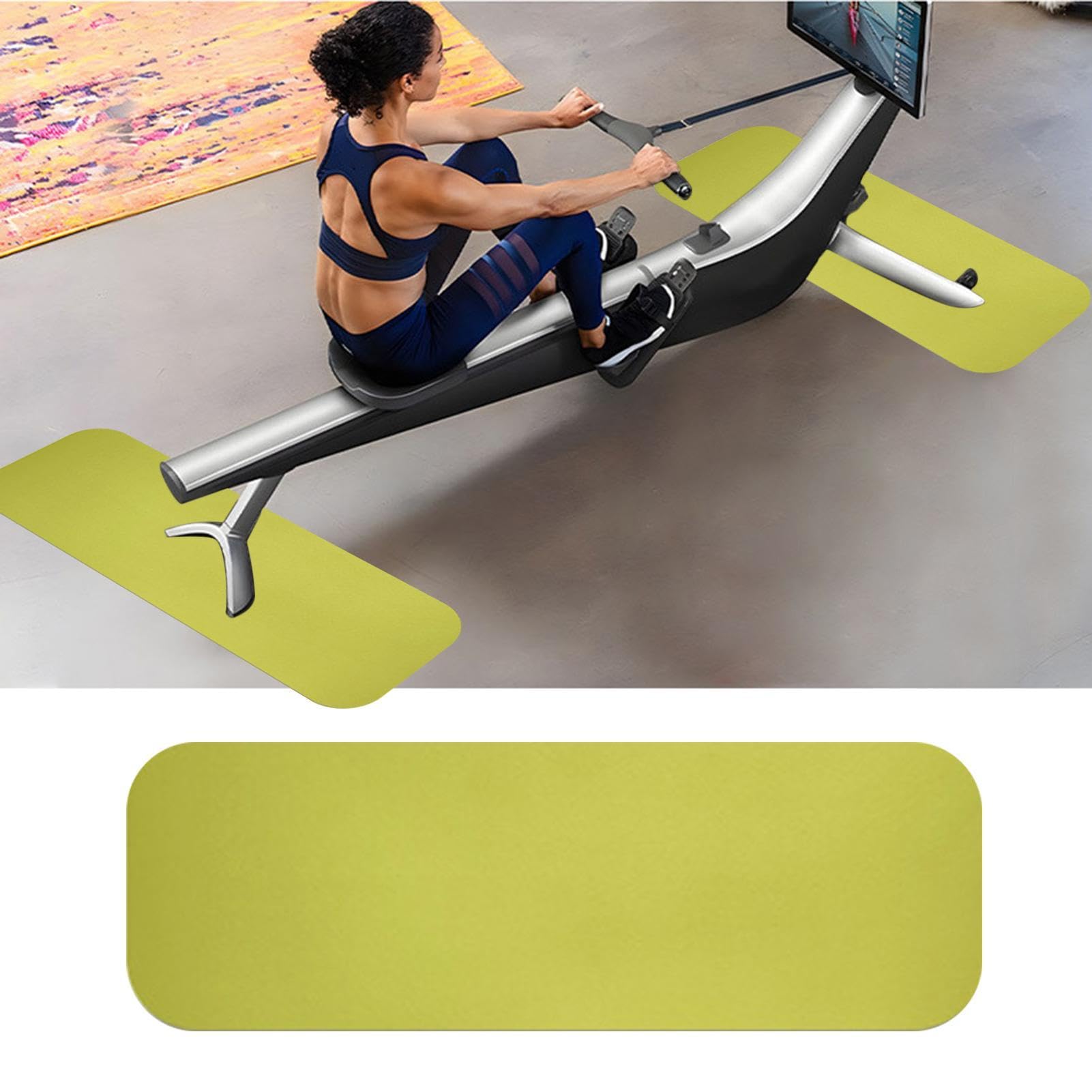Mata do bieżni do dywanu, mata antypoślizgowa - mata tłumiąca hałas do roweru domowego 65 x 180 cm | Do bieżni, wioślarza, fitnessu, jogi, pilatesu, siłowni, garażu, dywanu