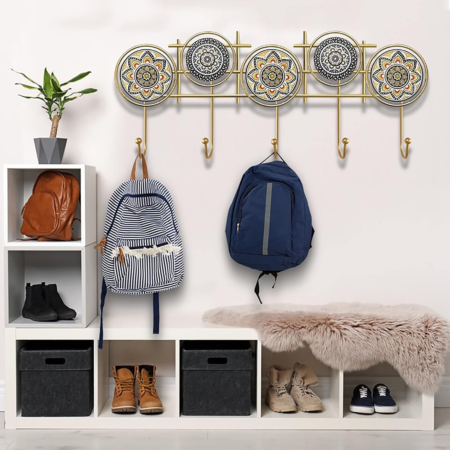 Coat Rack/Nordic Style Creative Door Coat Hook/Porch Rack Modern Personality Wall- Mounted Metal Coat Hook (Size : 63x33x4.5cm) (80x33x4.5cm)