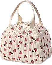 Large Insulated Lunch Bag | Reusable Thermal Cooler Tote with Zipper | Water-Resistant Lunch Box for Office, School, Work, Picnic & Travel – for Men, Women & Kids (Corduroy Love)