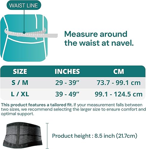 Miniatura 6 de OPPO RW501 - Cinturón de apoyo de espalda transpirable, estabilizador de espalda con soportes flexibles, alivio para dolor de espalda baja, hernia