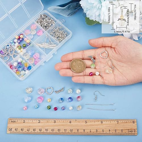 Miniatura 3 de SUNNYCLUE 1 caja de 20 pares de dijes de ángel de la guarda, cuentas de ángel de la guarda de Navidad, kit de iniciación, juego de iniciación de