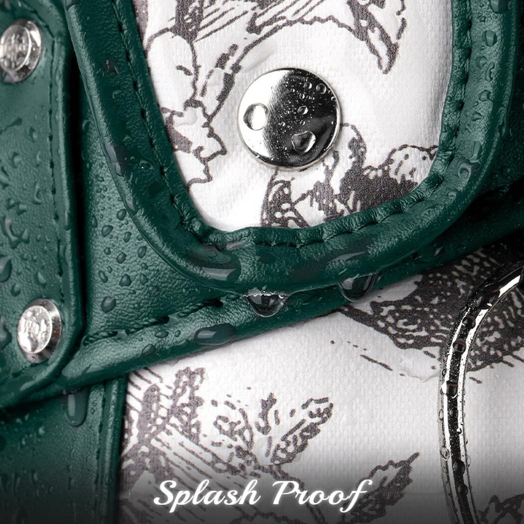 LANGWEI Golf Club Cart Bags for Women, Hidden Lever Golf Transport Cart Bag, Waterproof Microfiber Carry Bag 4 Wheels Can Be Pushed/Towed Horizontally