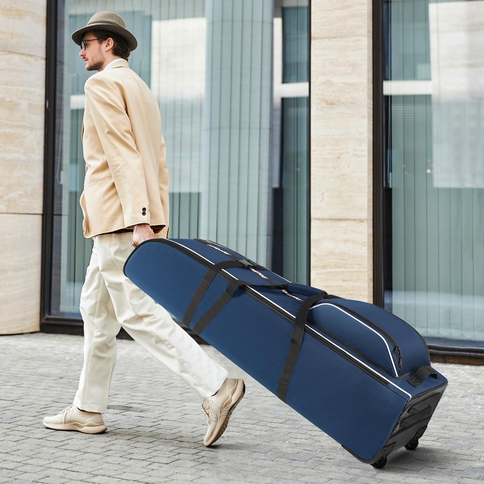 Findway Sac de Voyage de Golf à Roues, 900D Oxford Imperméable/Résistant Rembourré, Premium, Pad Amovible pour Protection Clubs en Vol