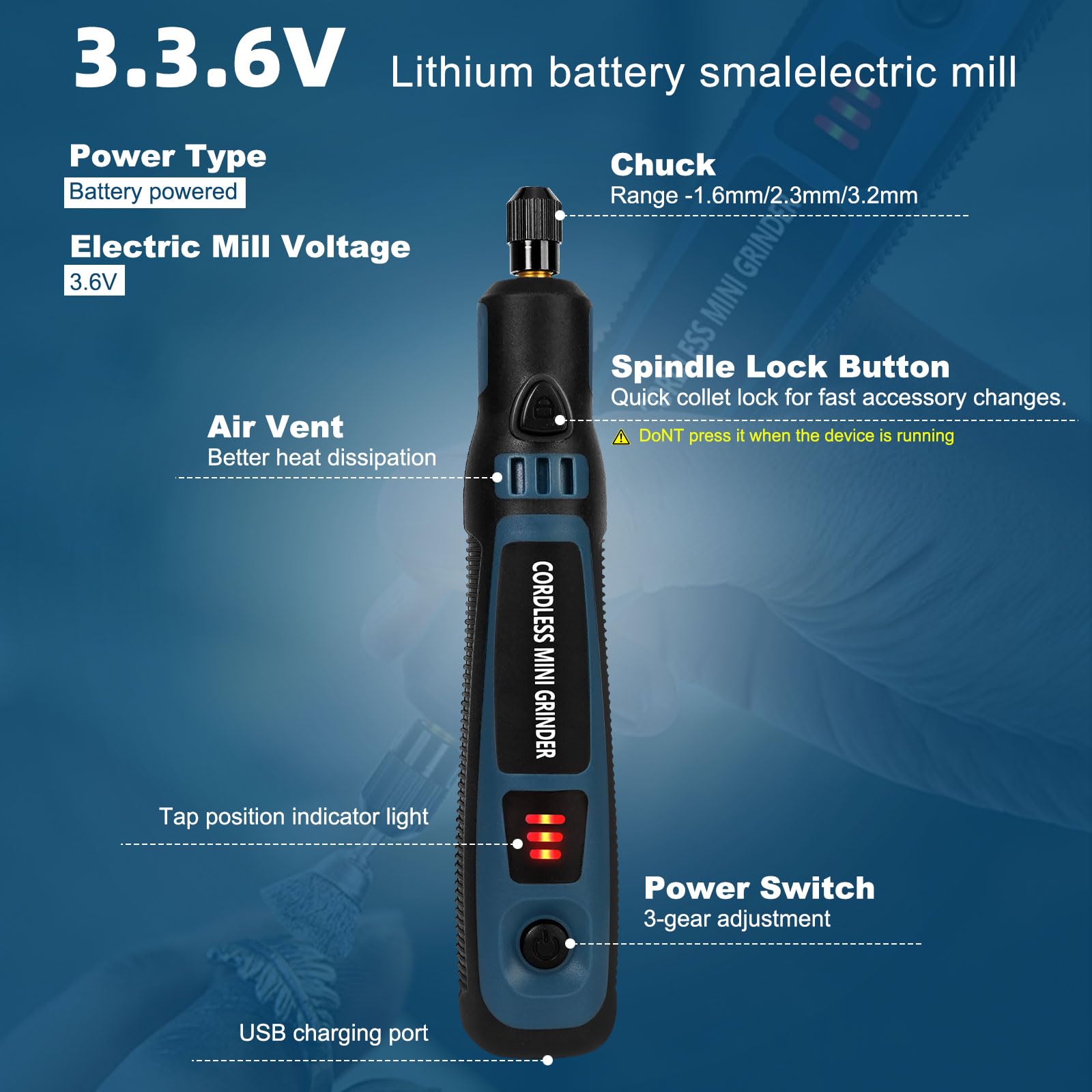 Kit d'Outil Rotatif Multifonction Sans Fil,Mini Stylo Graveur Rechargeable,Mini Meuleuse 3 Vitesses 5000-15000 tr/min avec 96 Accessoires pour Bois/Métal/Verre/Céramique/Bijoux