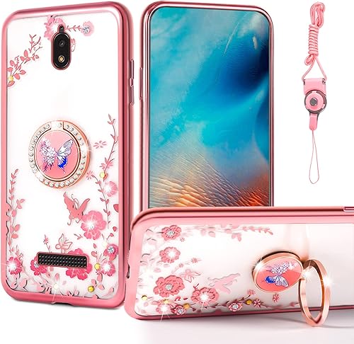 nancheng Funda para BLU View 2 (B130DL  B131DL) con soporte de anillo para niñas y mujeres, bonita funda de protección a prueba de golpes de