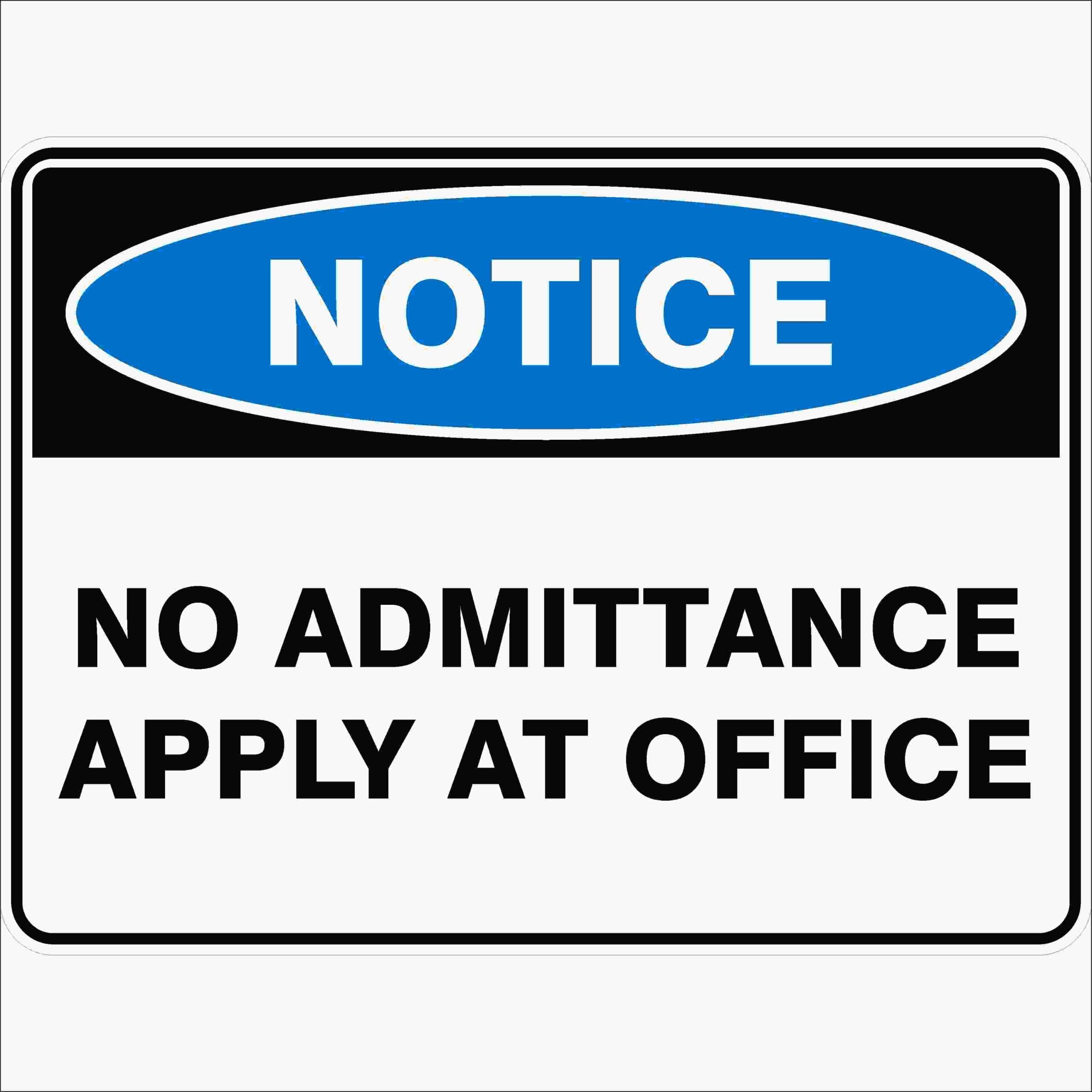 No Admittance Apply At Office Notice Signs Metal Tin Sign 8 x 12 inch for Industrial & Commercial
