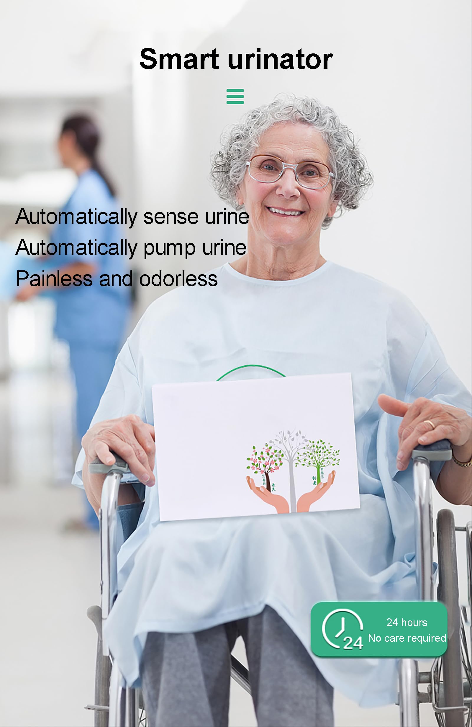 HZFAIGLL Electric Urine Collector for Men, Collection Urine Reusable Portable Urinal, 0.5 Seconds Quick Induction, 10 Seconds Complete Absorption