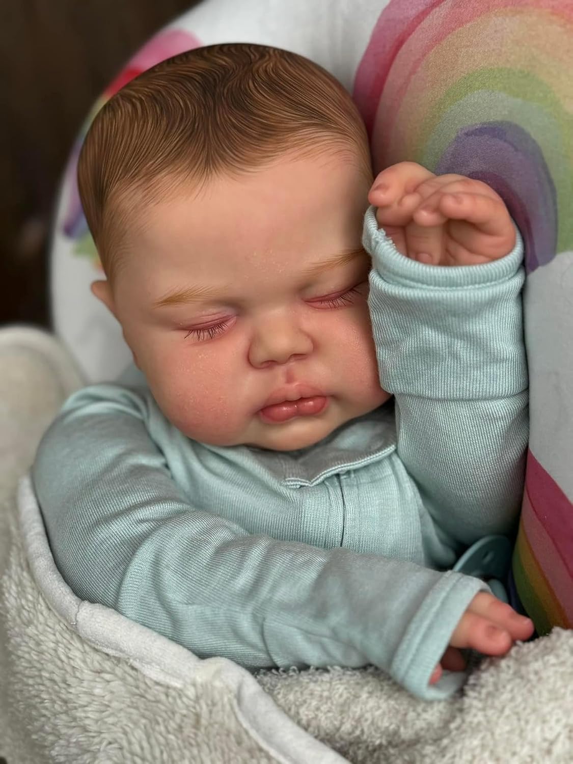 iCradle Real Life Reborn Baby Dolls 24 inch 60cm Pickle Boy Lifelike Newborn Toddler Dolls Soft Weighted Cloth Body Advanced Painted Birthday Set for Kids 3+