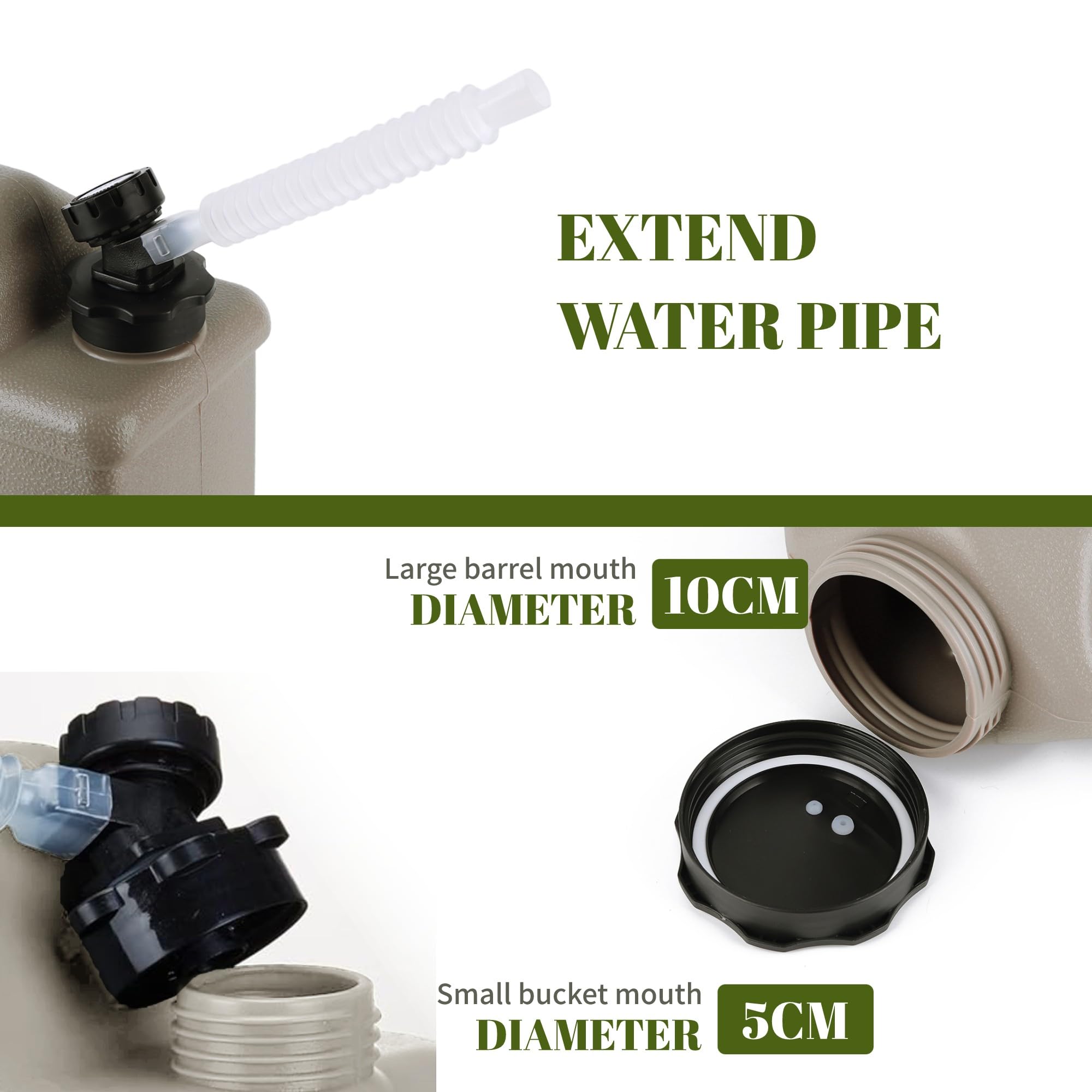 Contenitore d'acqua da 10 litri con rubinetto, durevole, portatile, per casa, campeggio, escursionismo, preparazione alle emergenze, grande capacità per famiglie e uso esterno
