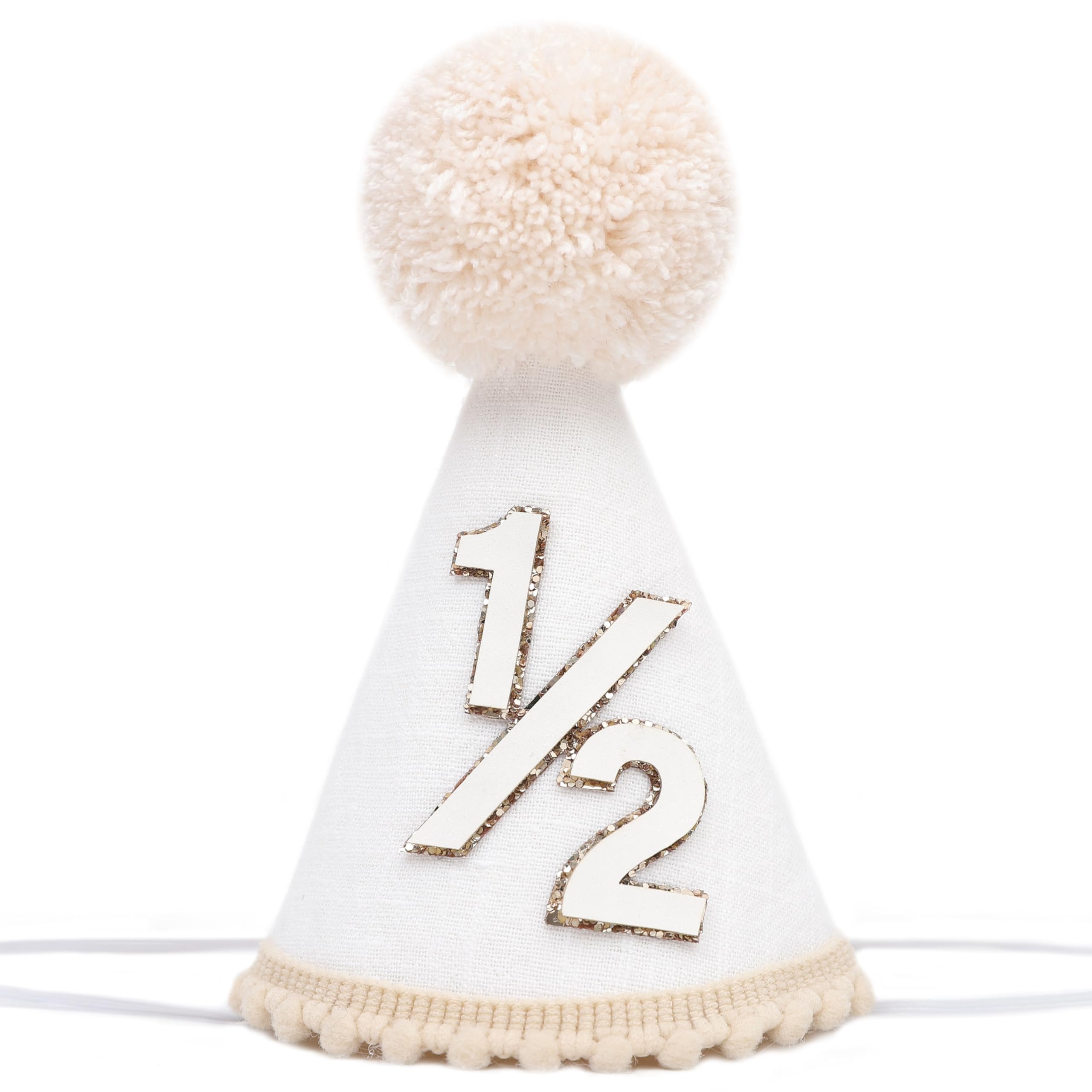 Half Birthday Cap, 1/2 Birthday Party Hats Embroidered, Six Months Birthday Decorations, Party Supplies,Off-White Color Single Piece, Cute Soft Fabric for Photo Props-image-39