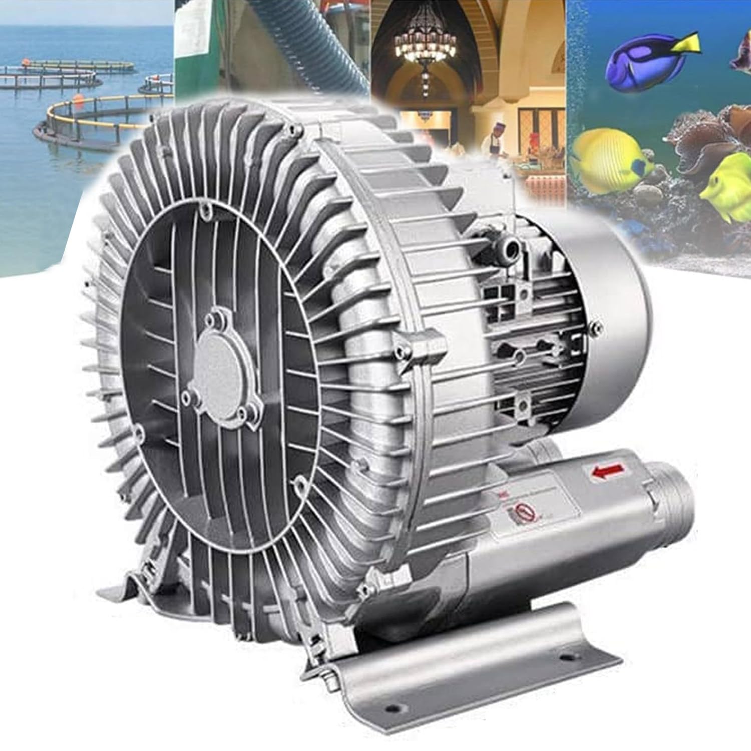Dmuchawa regeneracyjna, wysokociśnieniowa dmuchawa pierścieniowa wirowa 220 V 50 Hz jednofazowa przemysłowa pompa próżniowa 120 W-1500 W Opcjonalnie do dmuchania powietrza lub ssania do napowietrzania