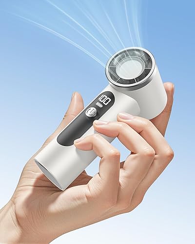 Ventilador de mano portátil, mini ventilador personal turbo recargable de 4000 mAh, diseño de bolsillo para viajes, conciertos, juegos deportivos,