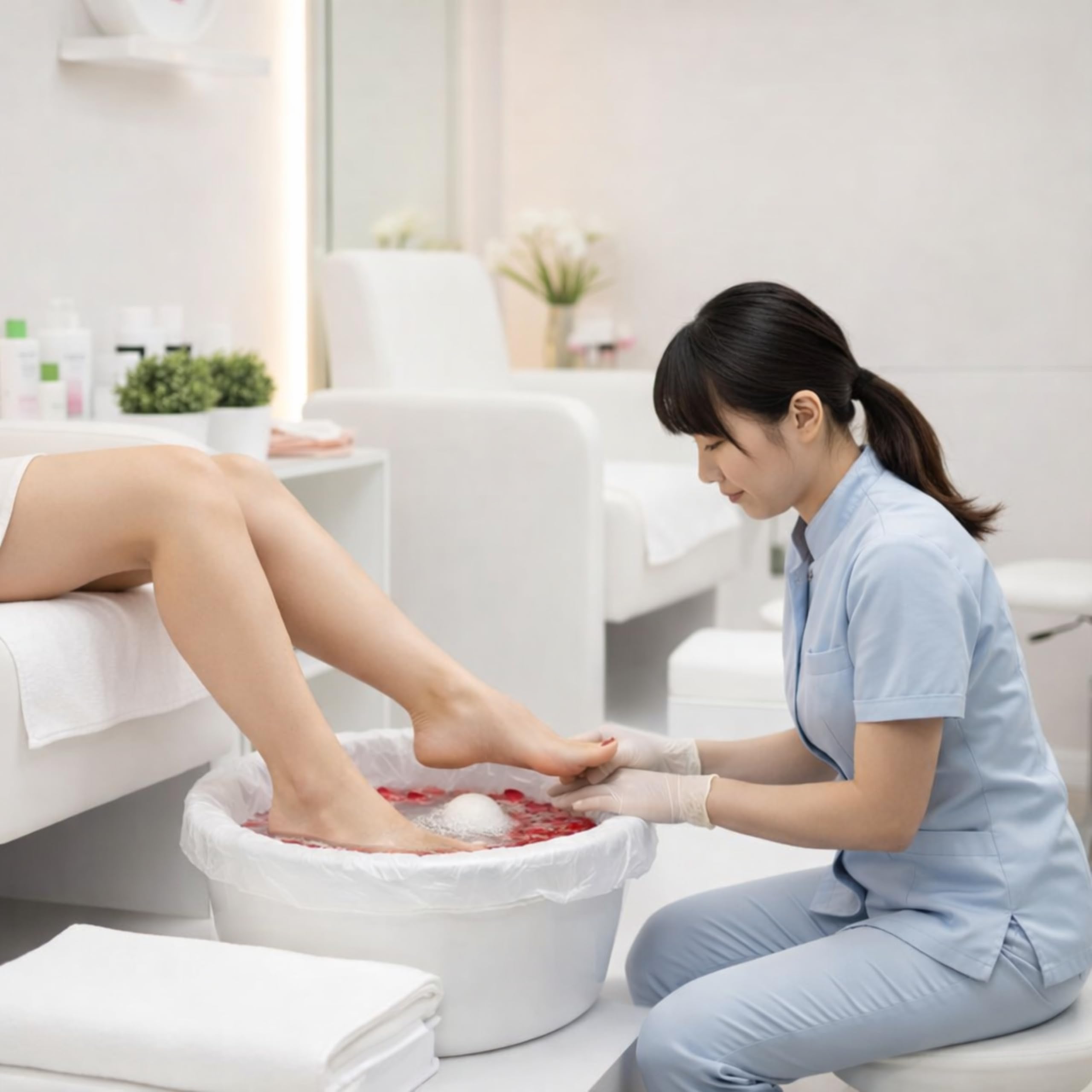 LALILL Sacchetti per pediluvio monouso 50 pezzi - Pedicure igienico - Protezioni per pediluvio - Sacchetti adatti per spa, podologia