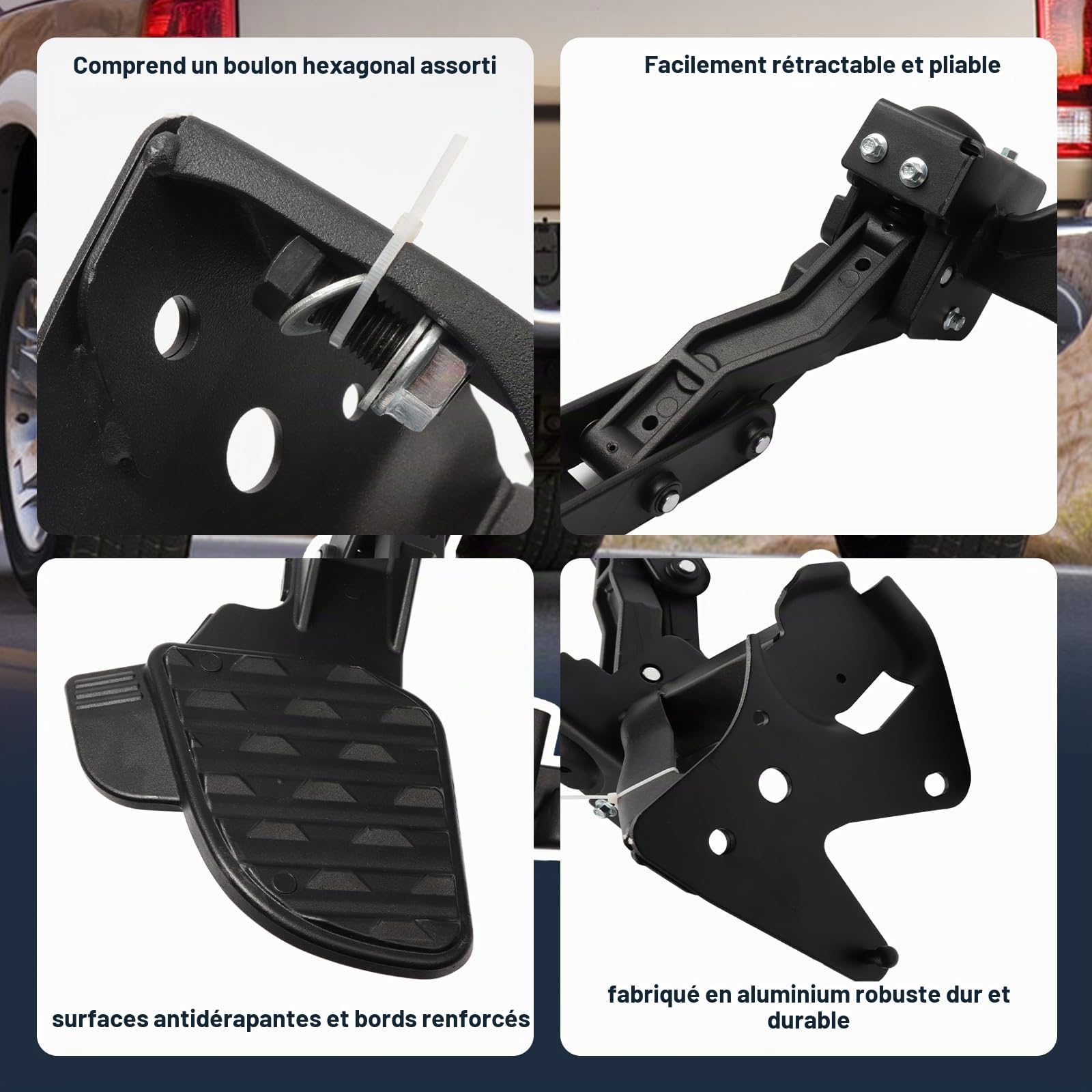 Marche arrière pour lit 82215289AG Compatible avec Dodge Ram Dodge Ram 1500 DT 2019 2020 2021 2022 Marche arrière rétractable de porte-bagages Remplace 82215289AB 82215289AC 82215289AD