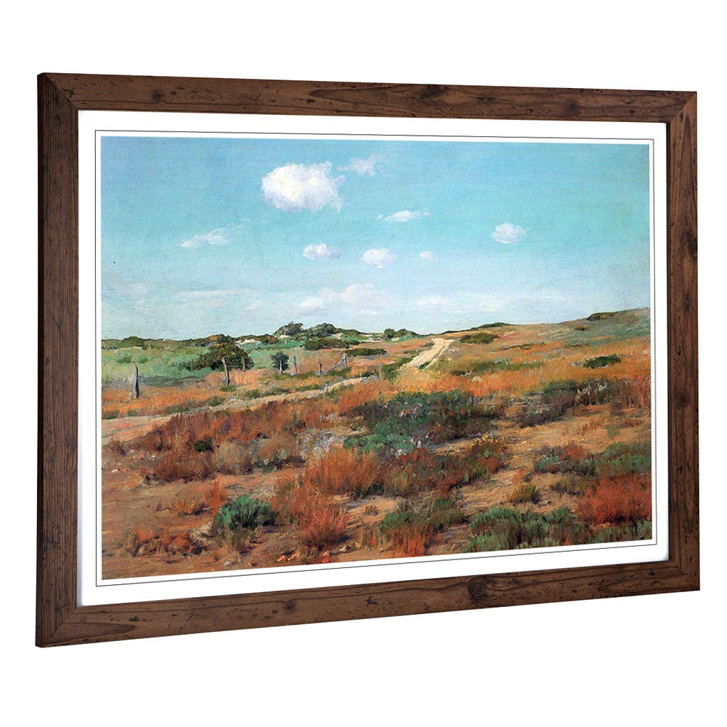 Big Box Art Framed Print of William Merritt Chase Shinnecock Hills Design | Wall Art Picture | Home Decor for Kitchen, Living Room, Bedroom, Hallway, Walnut, A2 / 24.5x18 Inch / 62x45cm