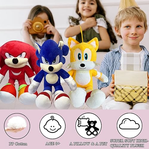 Miniatura 6 de LAIJUHM Juguete de peluche de erizo figura de peluche clásica de erizo de 1417 pulgadas el mejor regalo 3 piezas