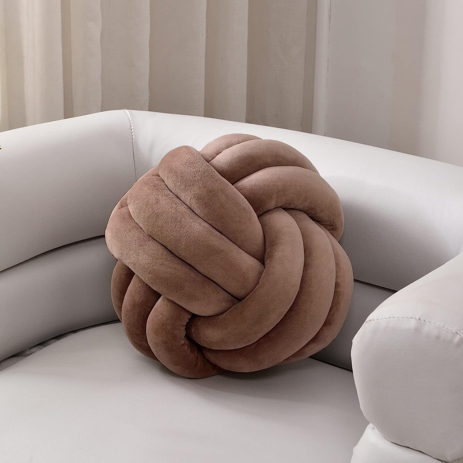 Know Pillow Balls, Round Ball Pillows Decorative Throw Pillows, Soft Plush Knotted Pillows Home Decoration for Sofa Bed Couch Handmade Knotted Ball Throw Pillow Cushion