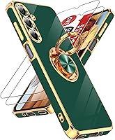 Vista 141 de LeYi para Funda de Teléfono Samsung Galaxy A13-5G: Protector de Pantalla de Vidrio Templado, Soporte Magnético Giratório de Anillo 360°, Borde Negro