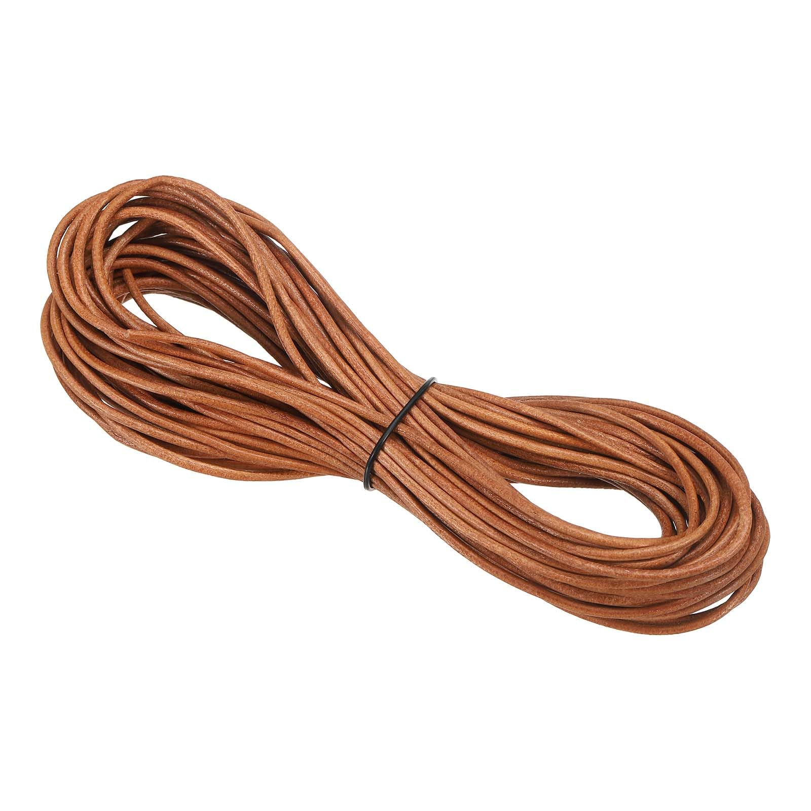 Corde en cuir tressée ronde PATIKIL 1.5mm marron de 10 yards pour la création de bijoux DIY
