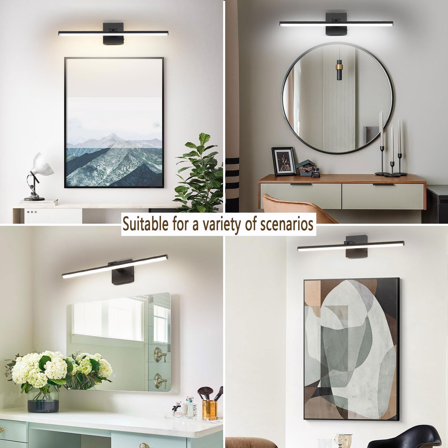 Luce Specchio Bagno LED Girevole di 180° LED Specchio Lampada Impermeabile IP44 Lampada da Specchio Bagno Applique Bagno Specchio Moderno Bianco Caldo 3000K LED Specchio Lampada