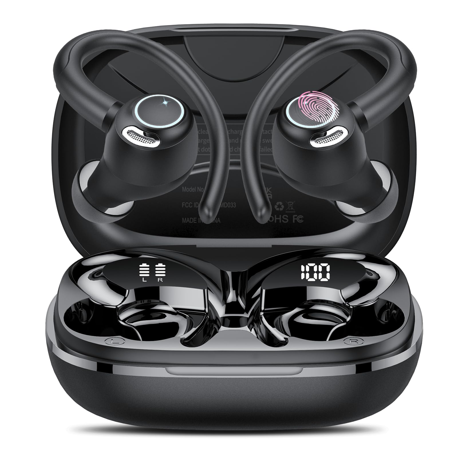 AI Translation Headphones, Bluetooth 5.3 Instant Voice Translator with 164 Languages, Translation Earphones with 7 Modes, Permanent Authorization Code Black