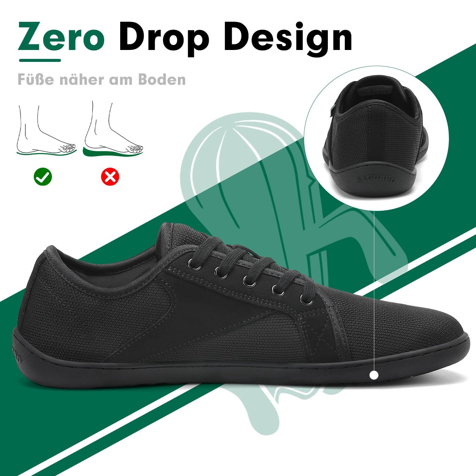 SAGUARO Unisex Knit Barfußschuhe mit Breiter Zehenbox und Zero-Drop Solhe, Luck Ⅰ, Gr. 36-48