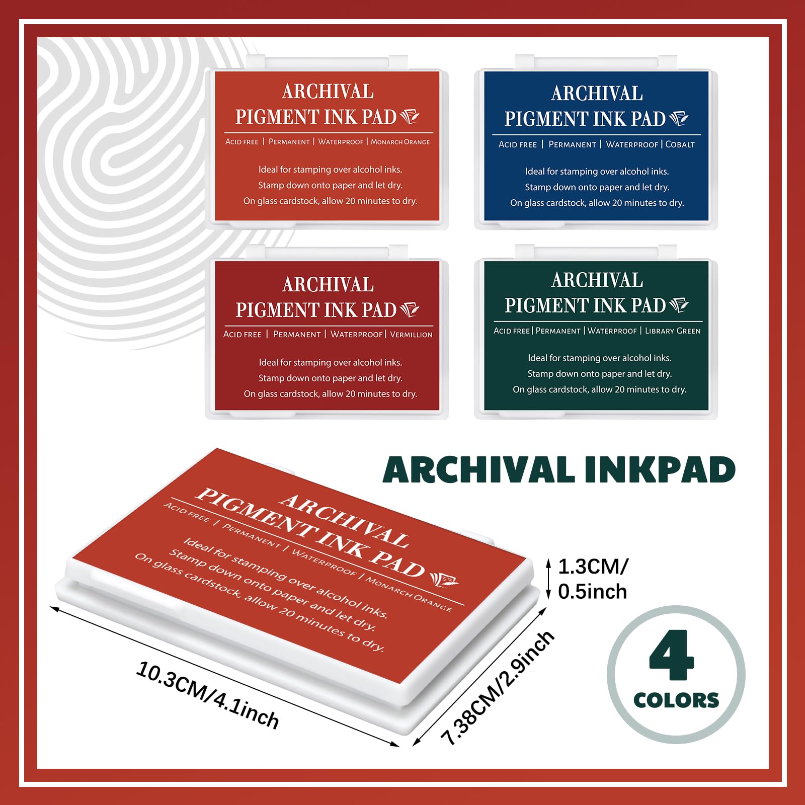 MotiMind Archival Ink Pads - 4 Vibrant Colors -2