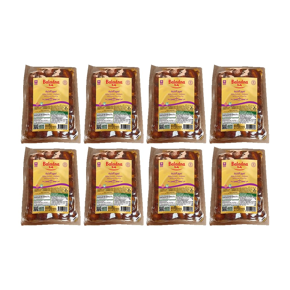 Baladna Elite Datteln vakuumiert 8 x 900 g | Premium Dates mit natürlicher Süße | Weiche Datteln für Snacks, Backen & Desserts | Vegan & Halal