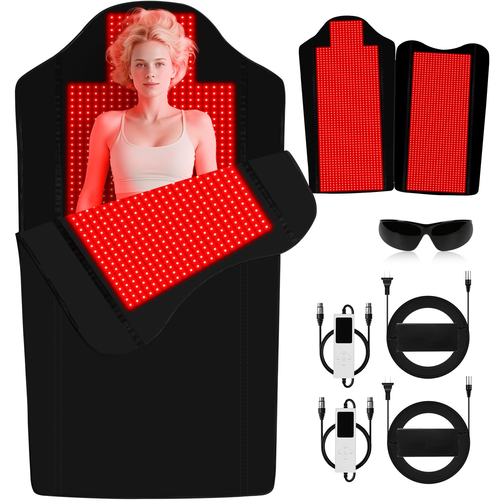 Red Light Therapy for Body 74 x 77 2 Large 2705 LEDs Dual Wavelength 660nm 850nm Infrared Therapy