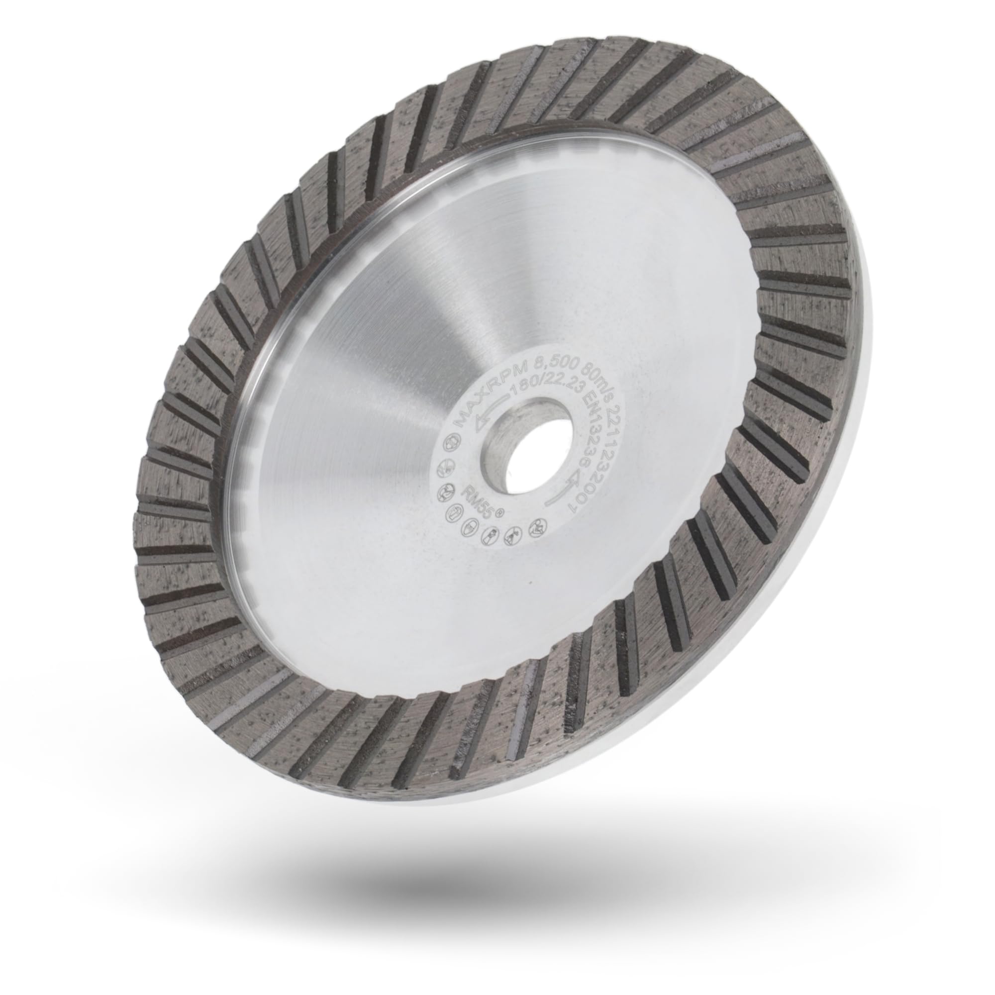 PRODIAMANT Aluminiowa diamentowa głowica szlifierska kamień naturalny ø 180 mm otwór 22,23 pasuje do M14 precyzyjne tarcze szlifierskie turbo o profesjonalnej jakości