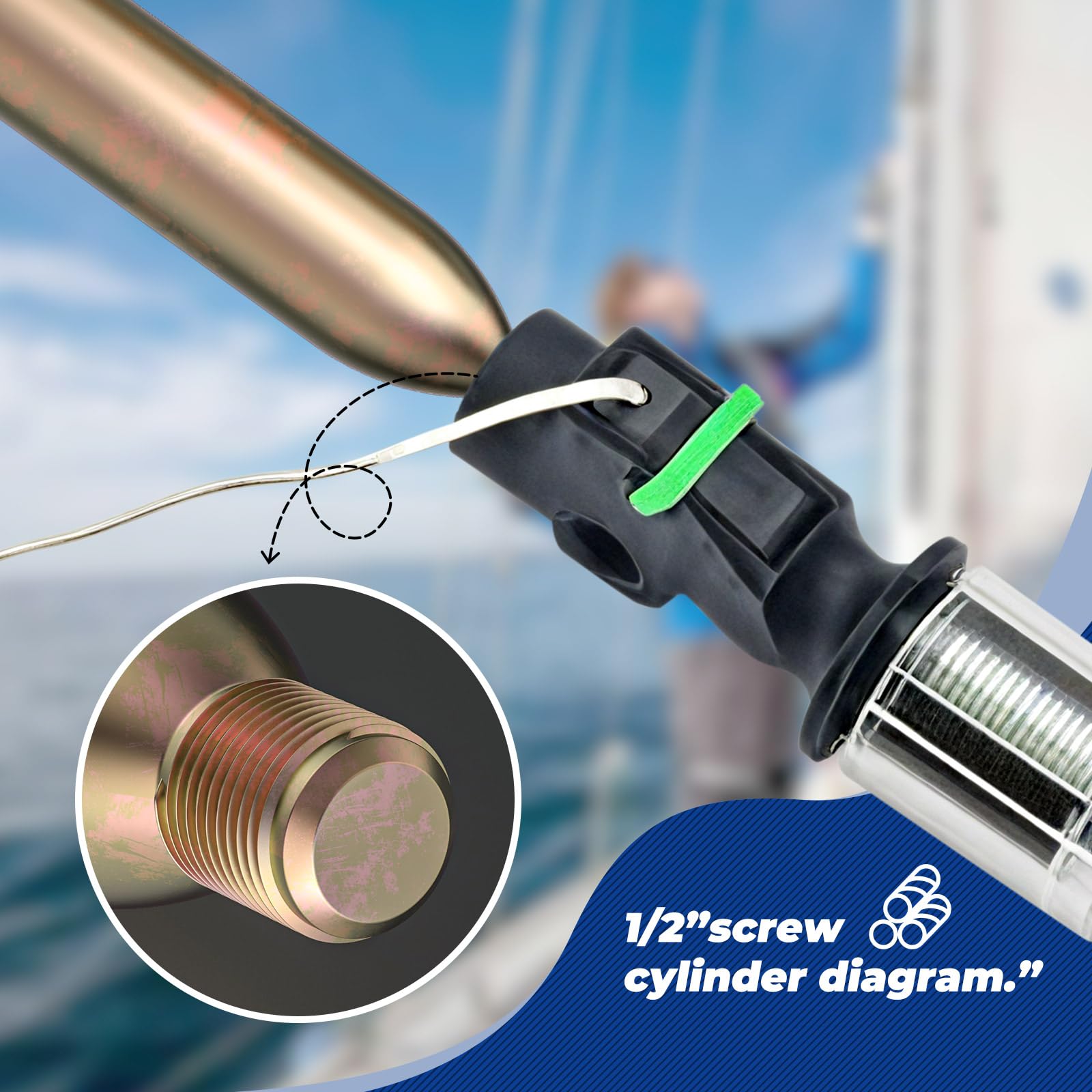 Cilindro a cartuccia di CO2 24G per giubbotto di salvataggio, accessorio per kit di riarmo C02 PFD, per gonfiaggio automatico/manuale, per adulti, utilizzato per pesca, surf, attività mare/oceaniche