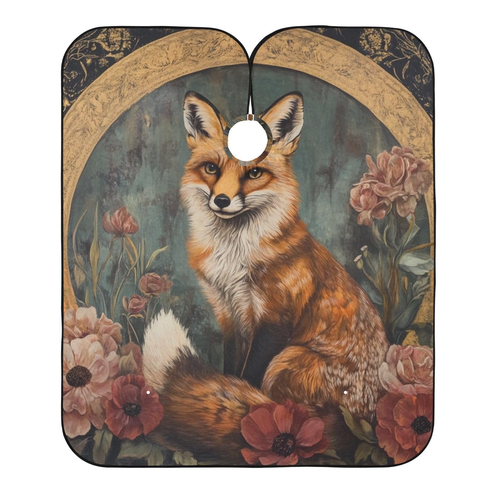 Hezely Vintage Fox Hair Dye Cape, Barber Cape for Adults,Waterproof Salon Cape,Waterproof Hairdressing Styling Hair Cutting, 65