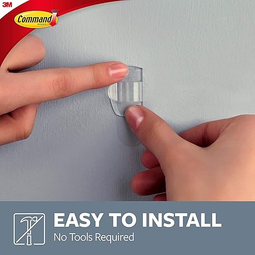 Miniatura 6 de 3M CLAW - Ganchos para cuadros de yeso con capacidad para 15 libras y clips de cable Command transparentes, 13 clips, 16 tiras