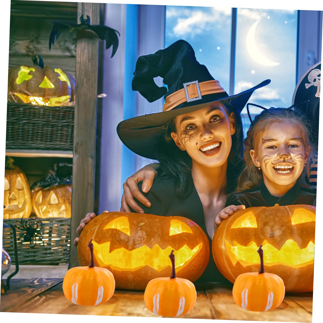 PRETYZOOM 60pezzi Mini Zucche Artificiali Per Decorazioni Halloween Simulazione Zucche Per e Vividità e Creatività Per Festive