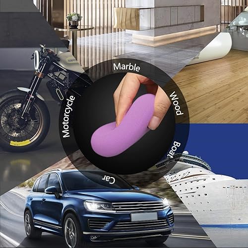 Miniatura 5 de CARROAD - Juego de 4 almohadillas de pulido de microfibra de lana de 5 pulgadas, almohadillas de eliminación de cera de disco de corte de lana de