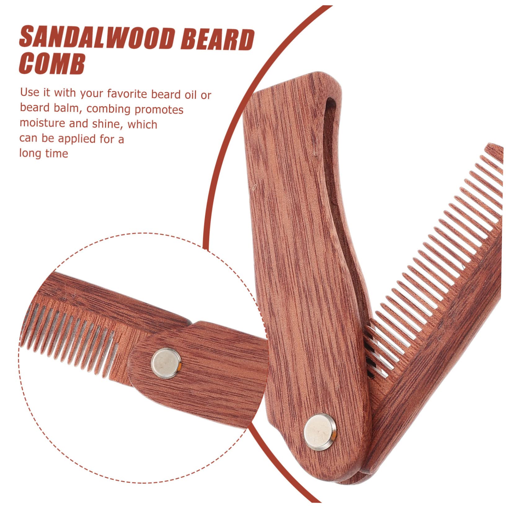 FOMIYES 3 Pezzi Di Spazzola Per Barba Pettine Tascabile Pieghevole Pettine Portatile Piccolo Per in Legno Per Uomo