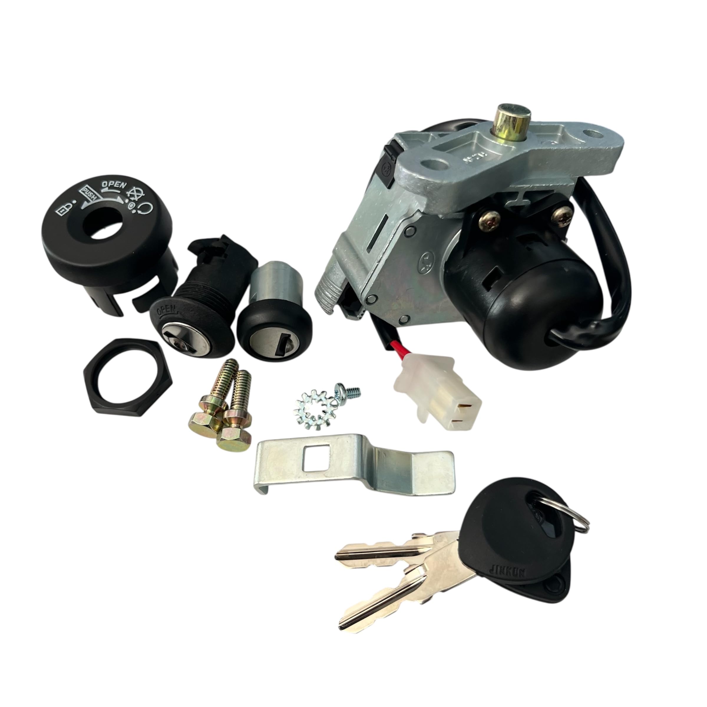 Kit 3 Pz Blocchetto Chiavi Avviamento Sella Bauletto per Scooter Compatibile con Honda Sh 125/150 Cc Anni 2001-2008